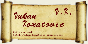 Vukan Komatović vizit kartica